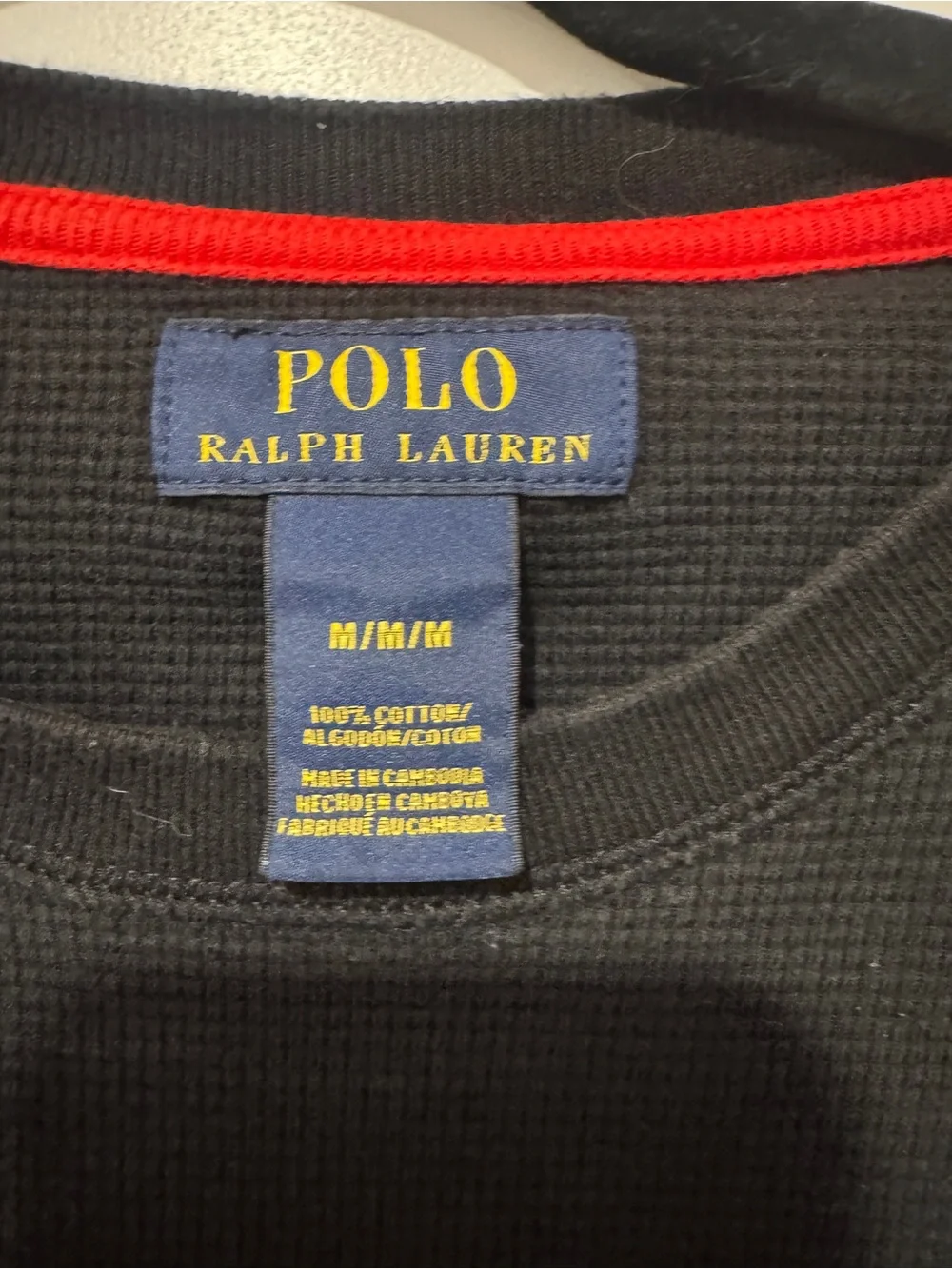 Polo Ralph Lauren Waffle Knit Thermal Shirt | Black | Medium